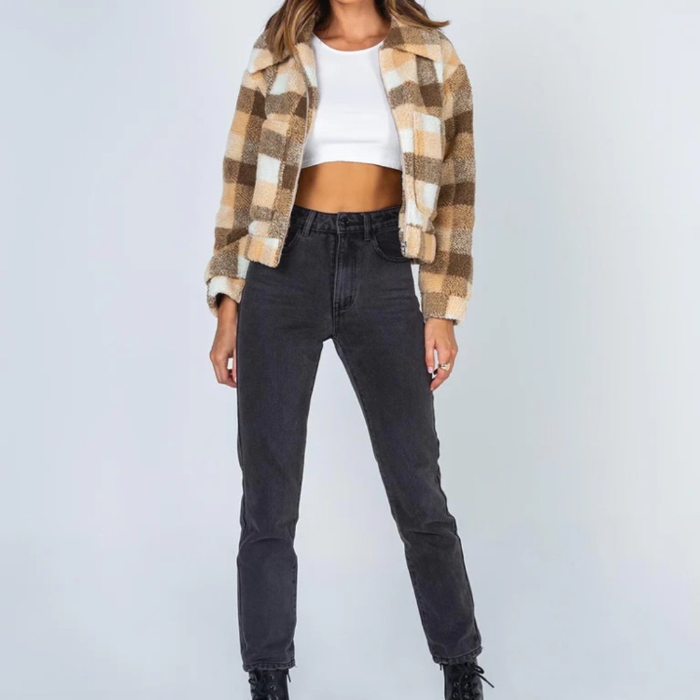 Princess Polly Dorian Checkered Jacket - Size 2 - Picture 3 of 12